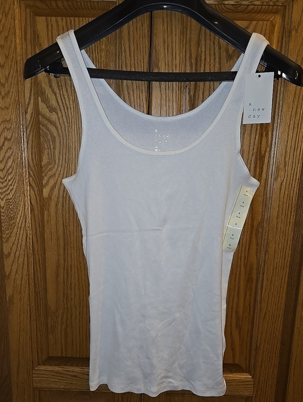 a new day White Ribbed Scoop Neck Tank Top Shirt Small New Target - Picture 2 of 14